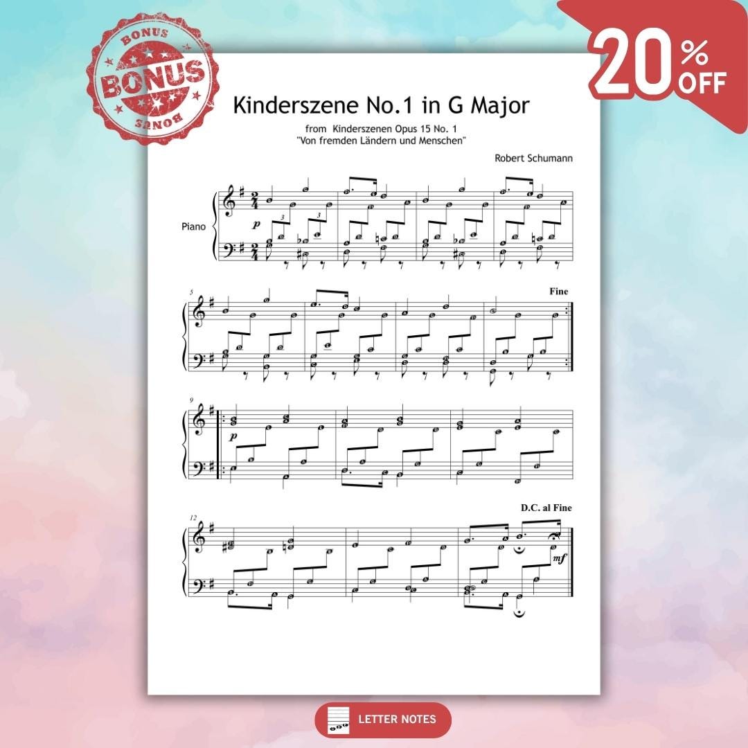 Kinderszene Piano Sheet - Simplified Grade 3-4 Classical Piano Score PDF Download