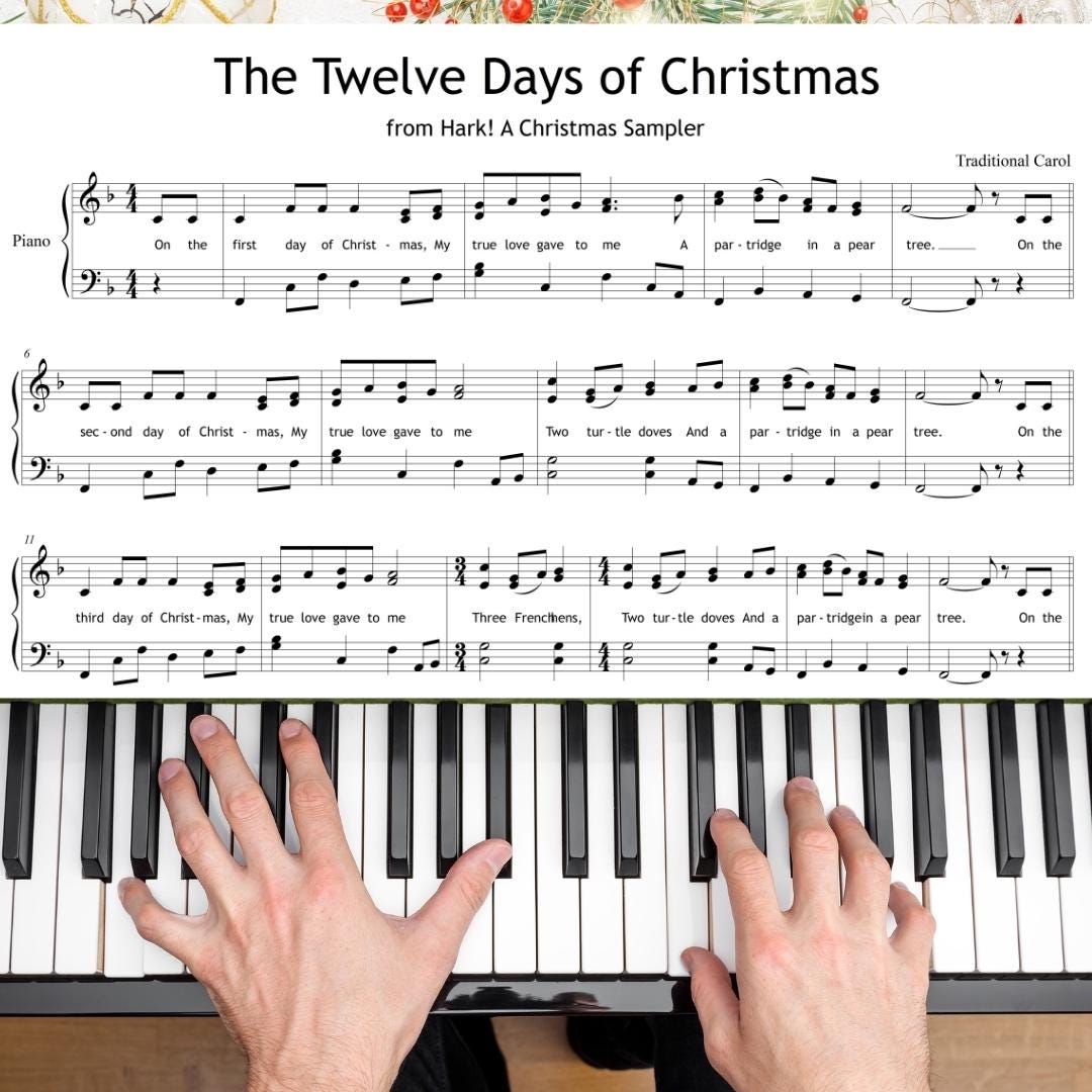 Twelve Days Carol Sheet | Grade 5 Holiday Piano Sheet PDF Download Intermediate Piano Solo