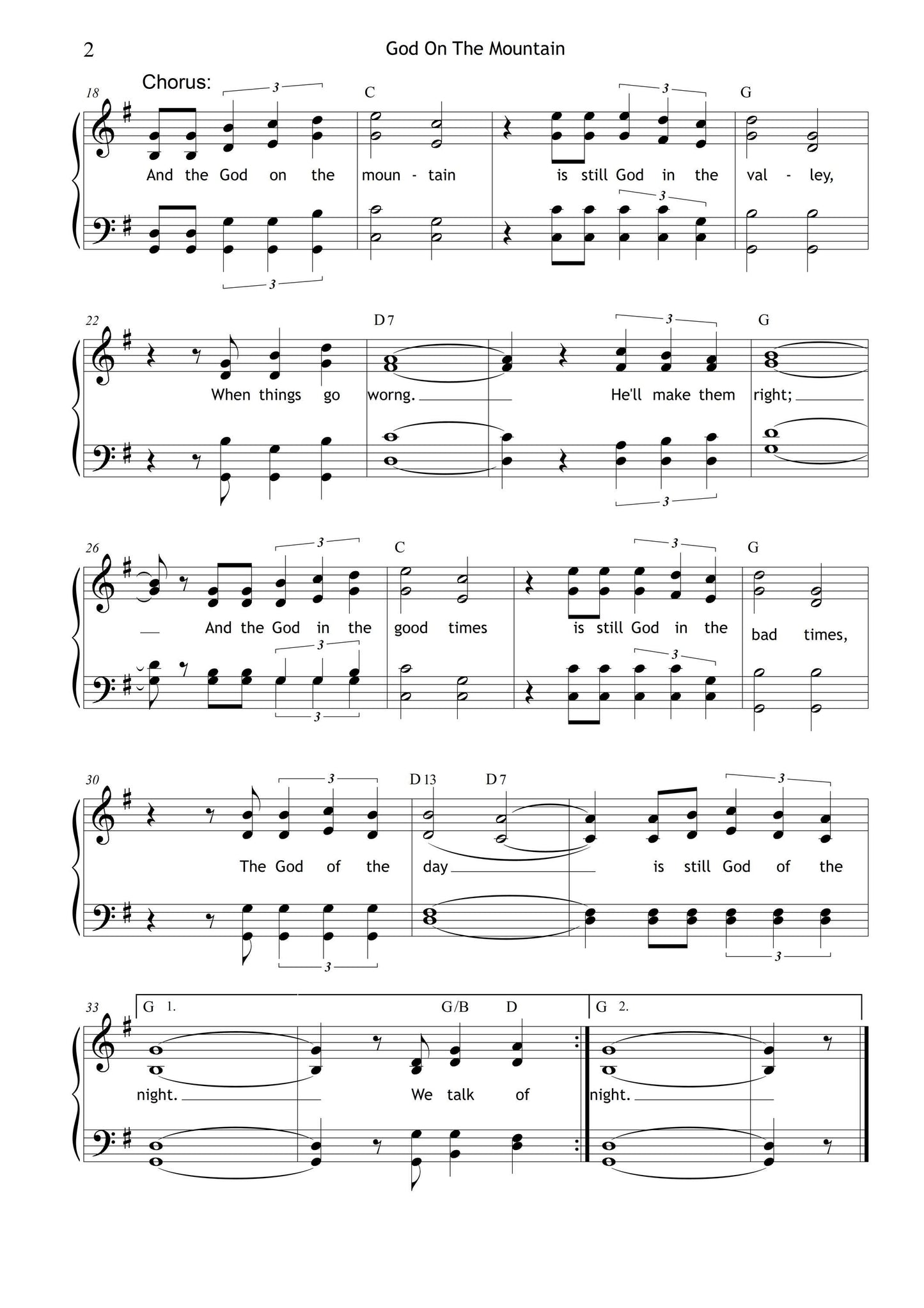 God On The Mountain – Tracy Dartt | Choir and Piano Sheet Music PDF | Grade 3 Sacred Christian Song