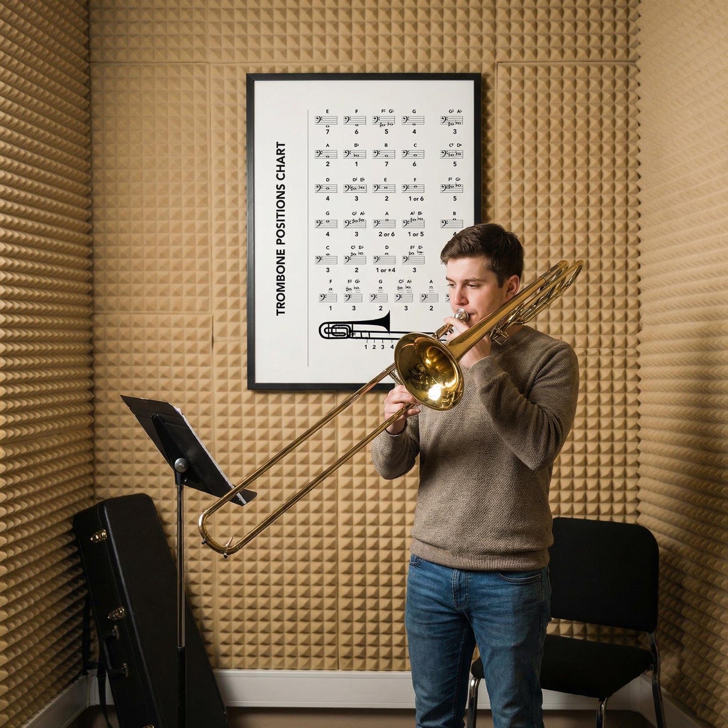 Trombone Slide Positions Chart - Beginner Brass Poster | Printable PDF Music Teaching Poster