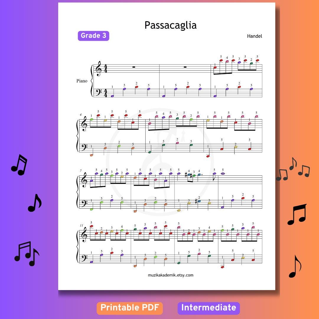 Passacaglia - Handel and Halvorsen | Grade 3 Easy Baroque Piano Music PDF & Video Download
