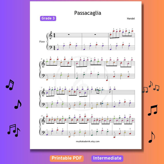 Passacaglia - Handel and Halvorsen | Grade 3 Easy Baroque Piano Music PDF & Video Download