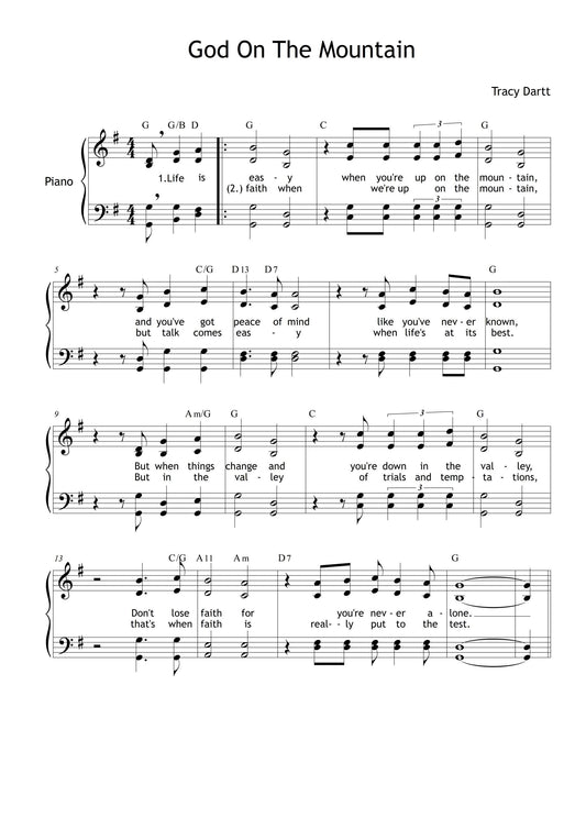 God On The Mountain – Tracy Dartt | Choir and Piano Sheet Music PDF | Grade 3 Sacred Christian Song