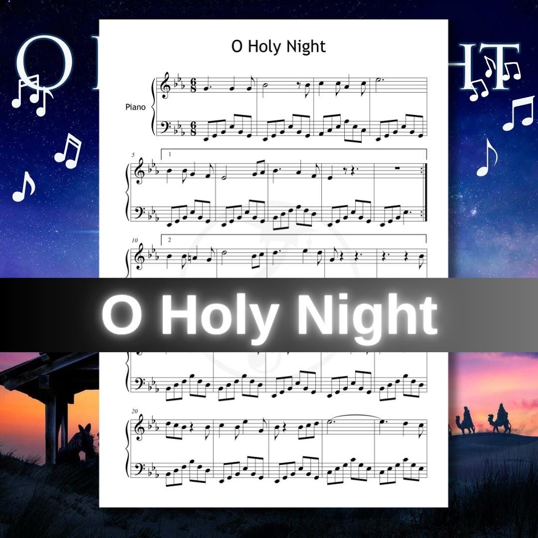 O Holy Night Christmas Carol PDF Grade 3–4 Colored Notes