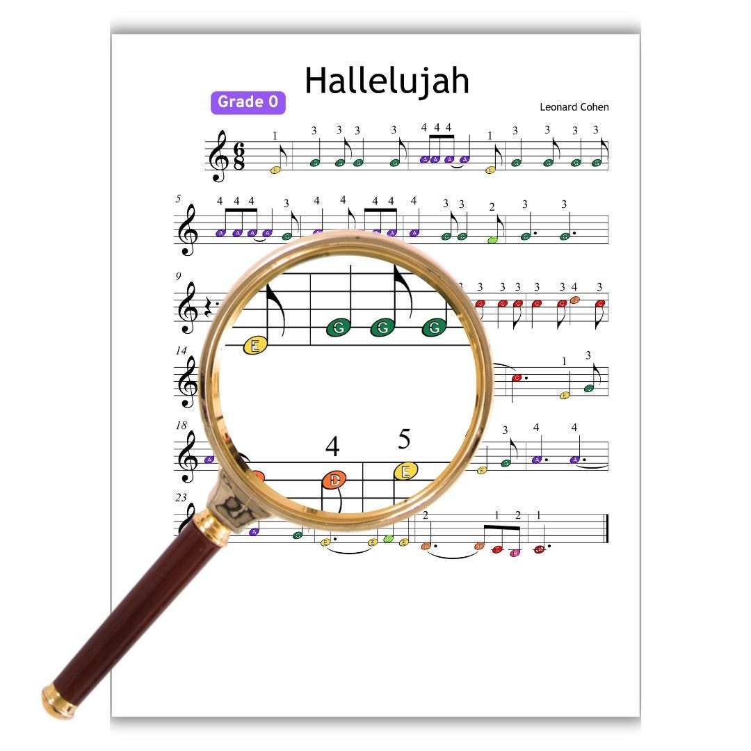 Hallelujah - Grade 0 Easy Christmas Piano Music PDF