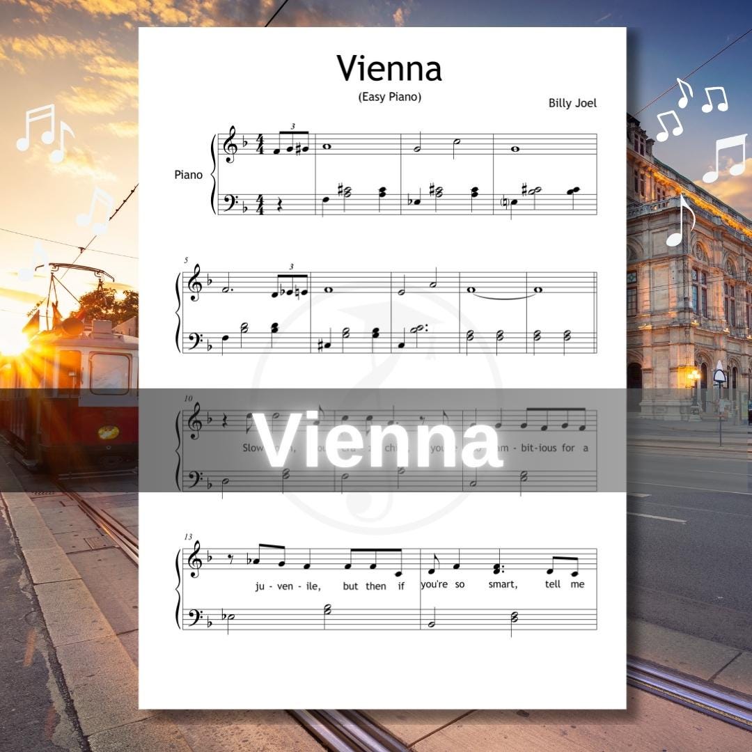 Vienna by Billy Joel | Grade 4 Printable PDF & Tutorial Video