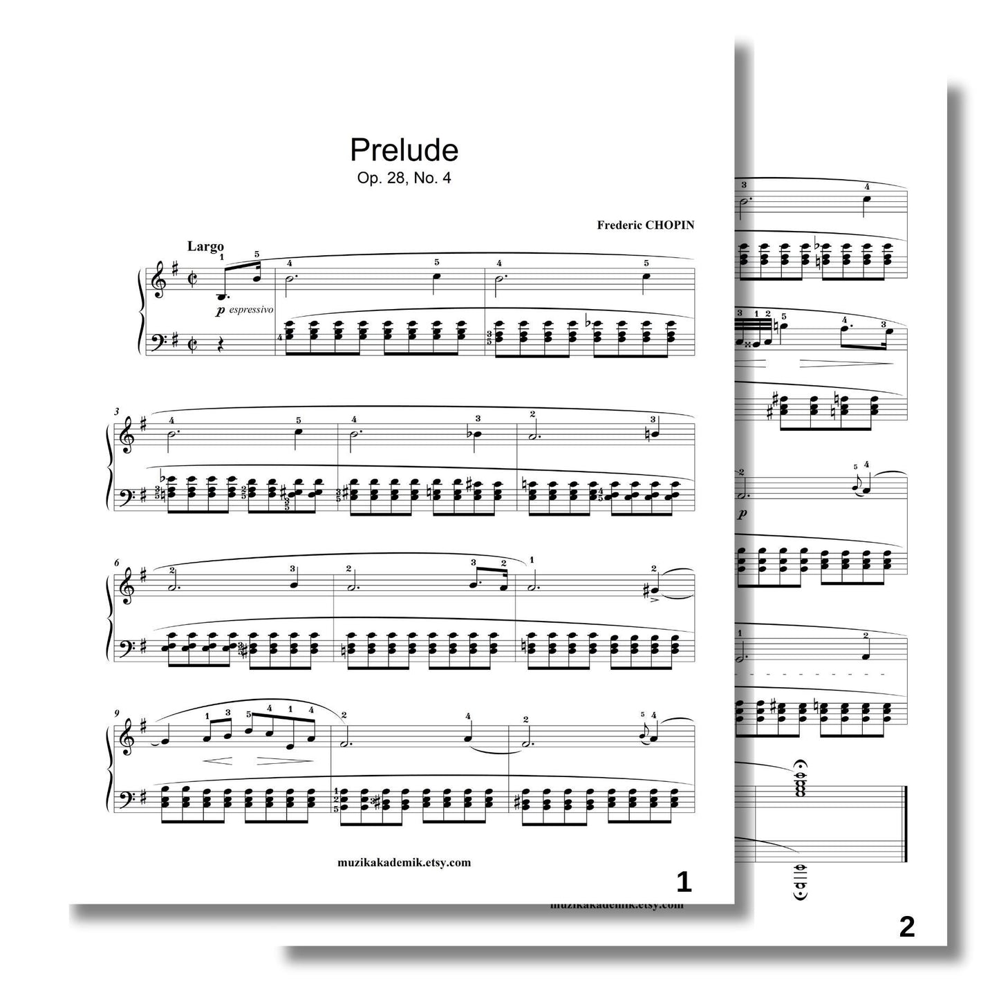 Chopin - Prelude Op. 28 No. 4 - Grade 6 - Advanced Piano Sheet Music with Fingerings - Romantic Classical