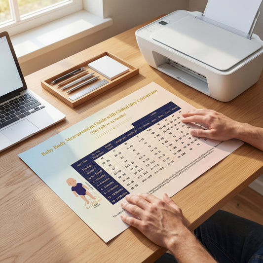 Printable Baby Size Reference Chart – International Height and Weight Guide from Newborn to 24 Months | Digital Download