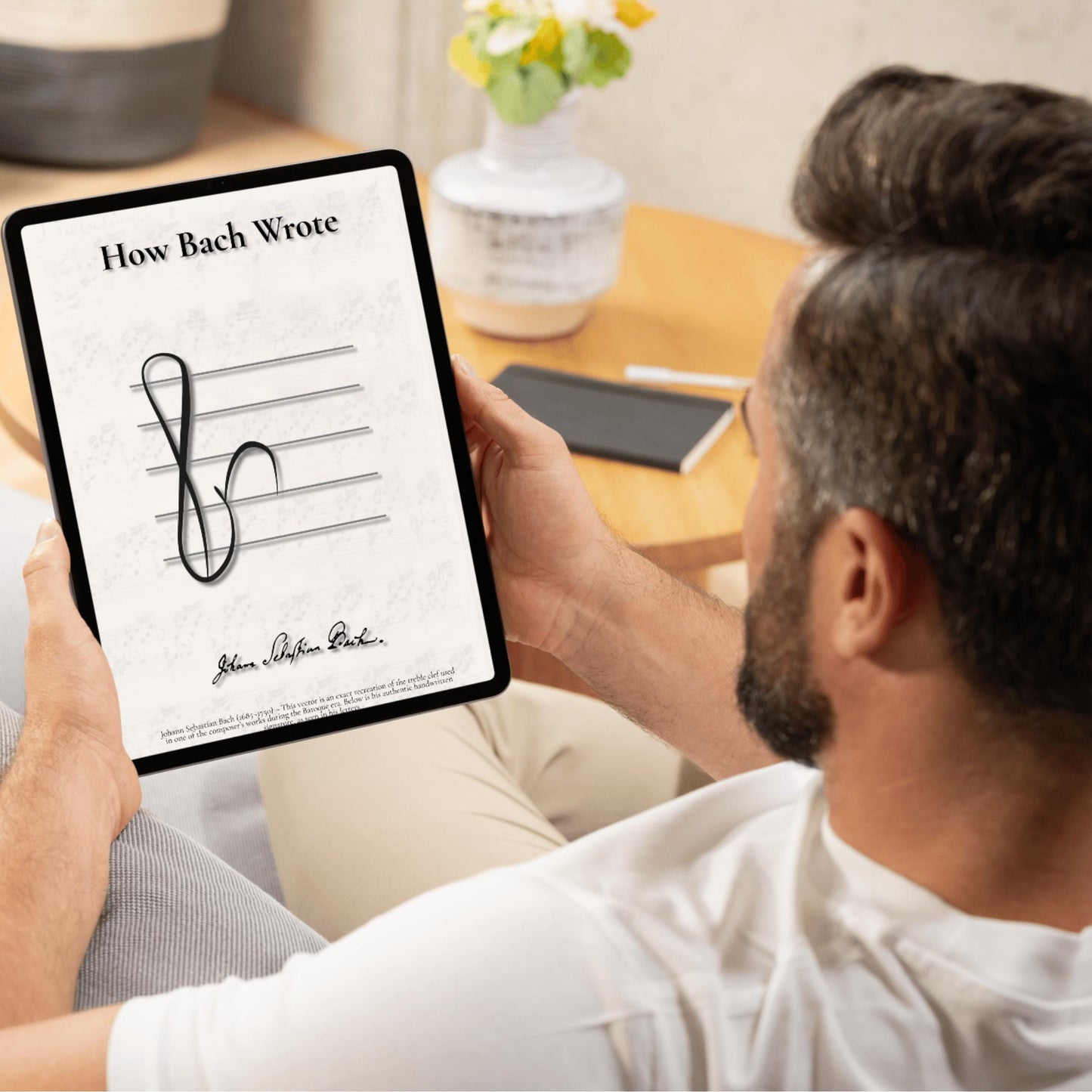 Vintage Music Manuscript Poster Set of 10 high-resolution prints with treble clef handwriting and authentic signatures from Vivaldi to Shostakovich. Printable wall art collection for music lovers, teachers, and classical decor.