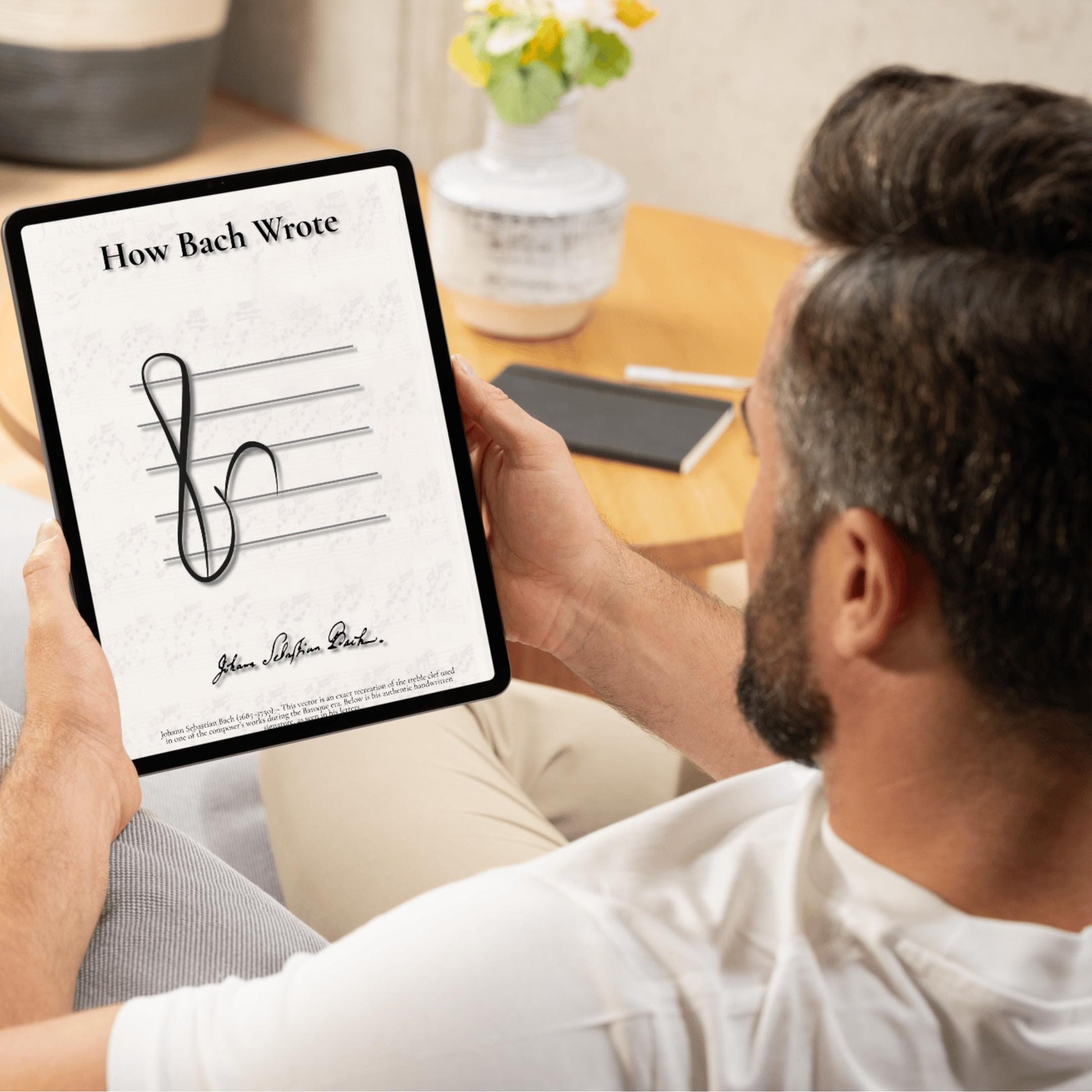 Vintage Music Manuscript Poster Set of 10 high-resolution prints with treble clef handwriting and authentic signatures from Vivaldi to Shostakovich. Printable wall art collection for music lovers, teachers, and classical decor.