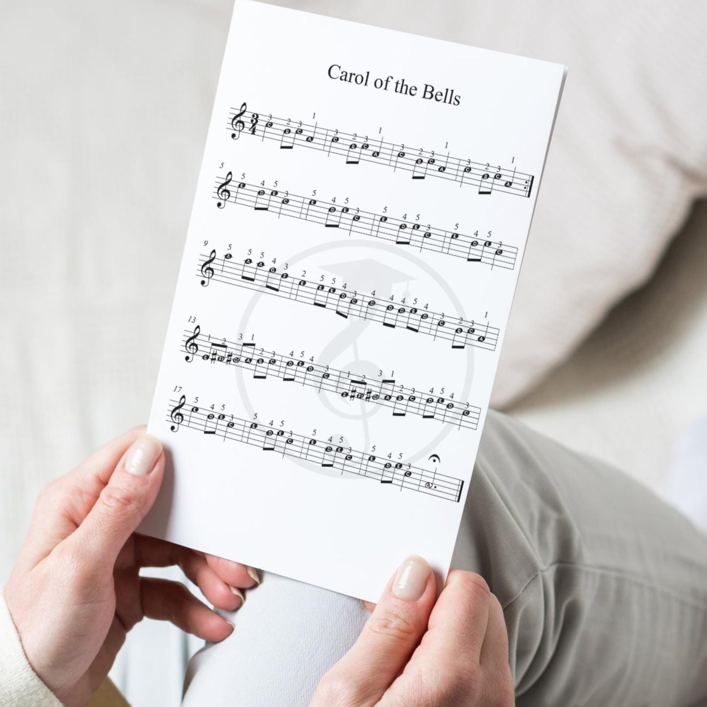 Carol of the Bells - Grade 0 - Easy Piano Sheet for Beginners | Colorful Notes + Finger Numbers | Educational Piano Resource