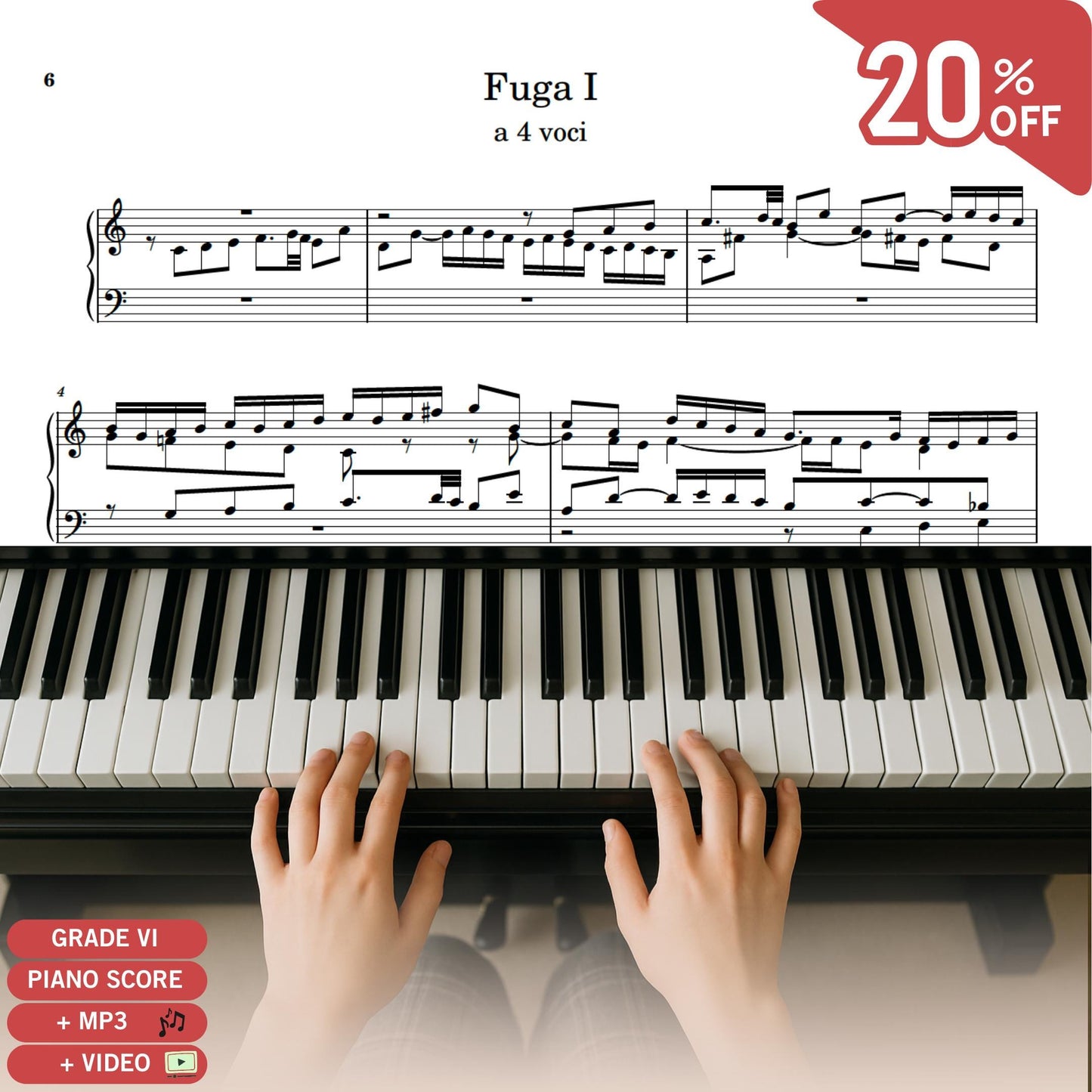 Well-Tempered Clavier Book I by Johann Sebastian Bach downloadable piano sheet music PDF shown as the complete Urtext edition containing all 48 preludes and fugues BWV 846–869, engraved from original manuscript sources with high-resolution pages ideal for scholarly study, performance, and MP3/video-assisted practice.
