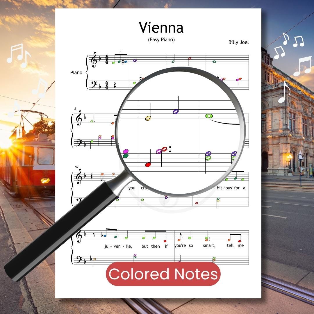 Vienna by Billy Joel | Grade 4 Printable PDF & Tutorial Video