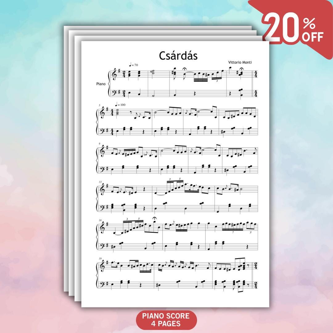 Csardas by Vittorio Monti | Grade 6 - Advanced Monti Piano Score Printable PDF & Video