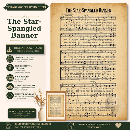 the star spangled banner with a picture of a sheet of music