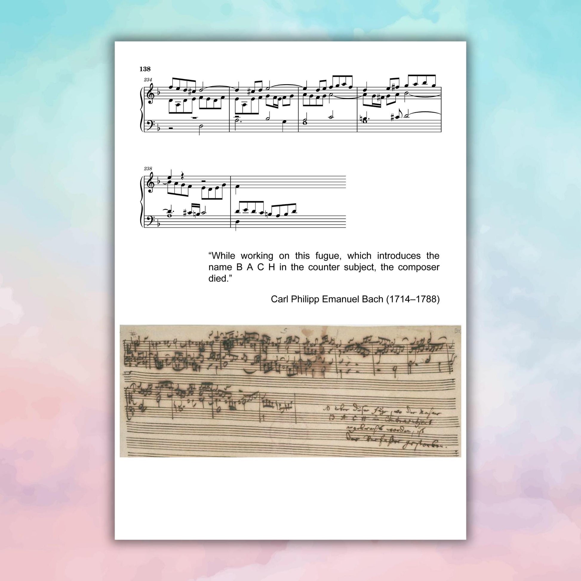 The Art of Fugue by J. S. Bach 140-page complete piano score digital download PDF and PNG, carefully engraved with reference to the autograph manuscript, high-resolution files suited for tablets and printing, ideal for analysis, performance, and scholarly research.