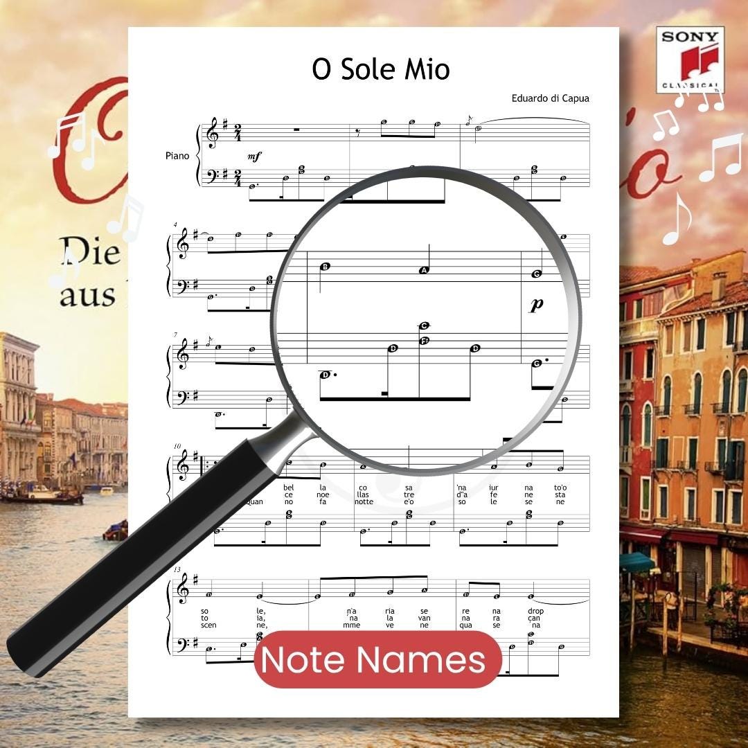 O Sole Mio Piano Sheet - Grade 4–5 Printable PDF | Romantic Neapolitan Piano Music