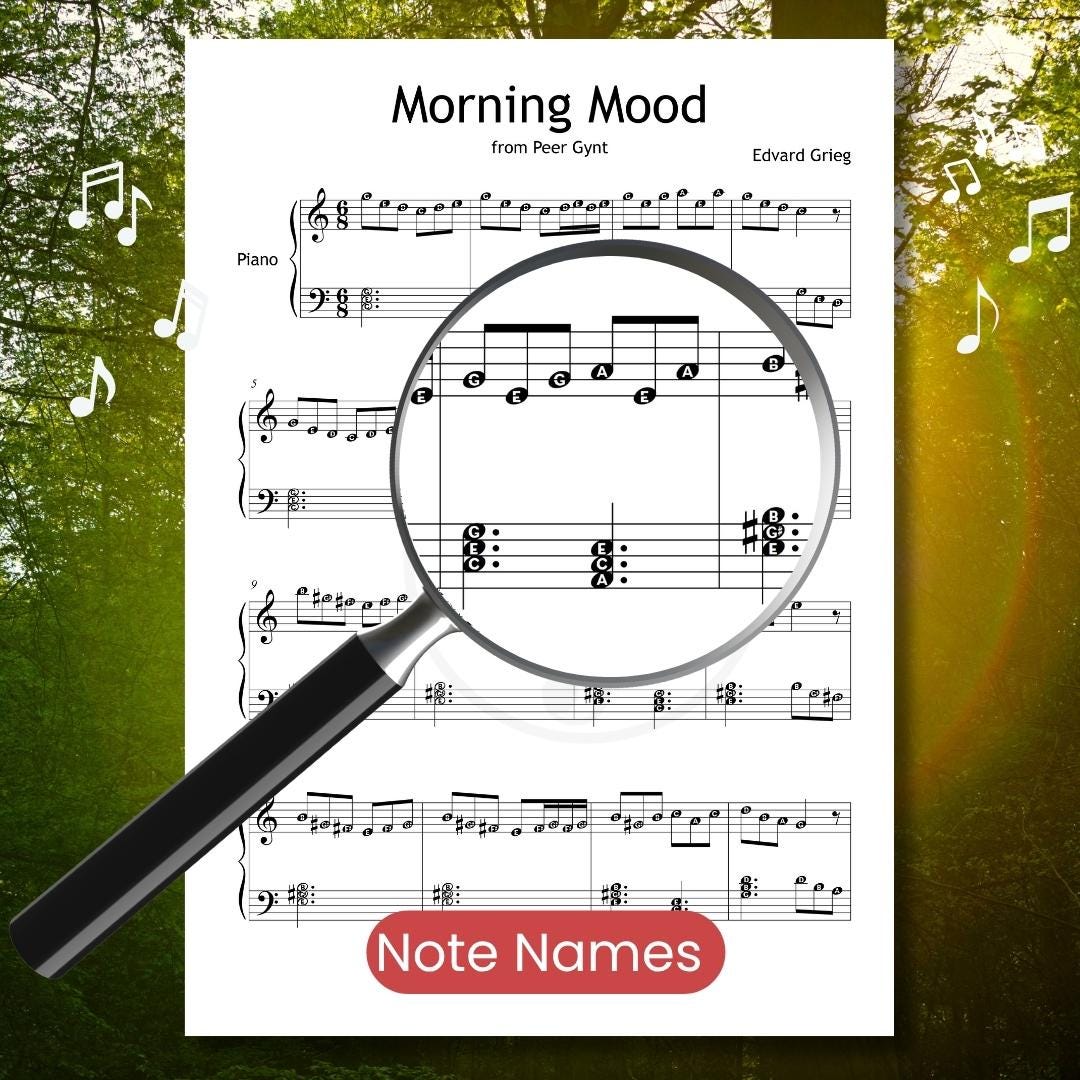 Morning Mood Piano Sheet - Simplified Grade 3–4 Classical Piano Piece | Peer Gynt Score PDF Download & Tutorial