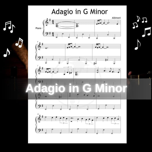 Adagio in G Minor - Tomaso Albinoni | Grade 3 Simplified Piano Sheet Music PDF Download