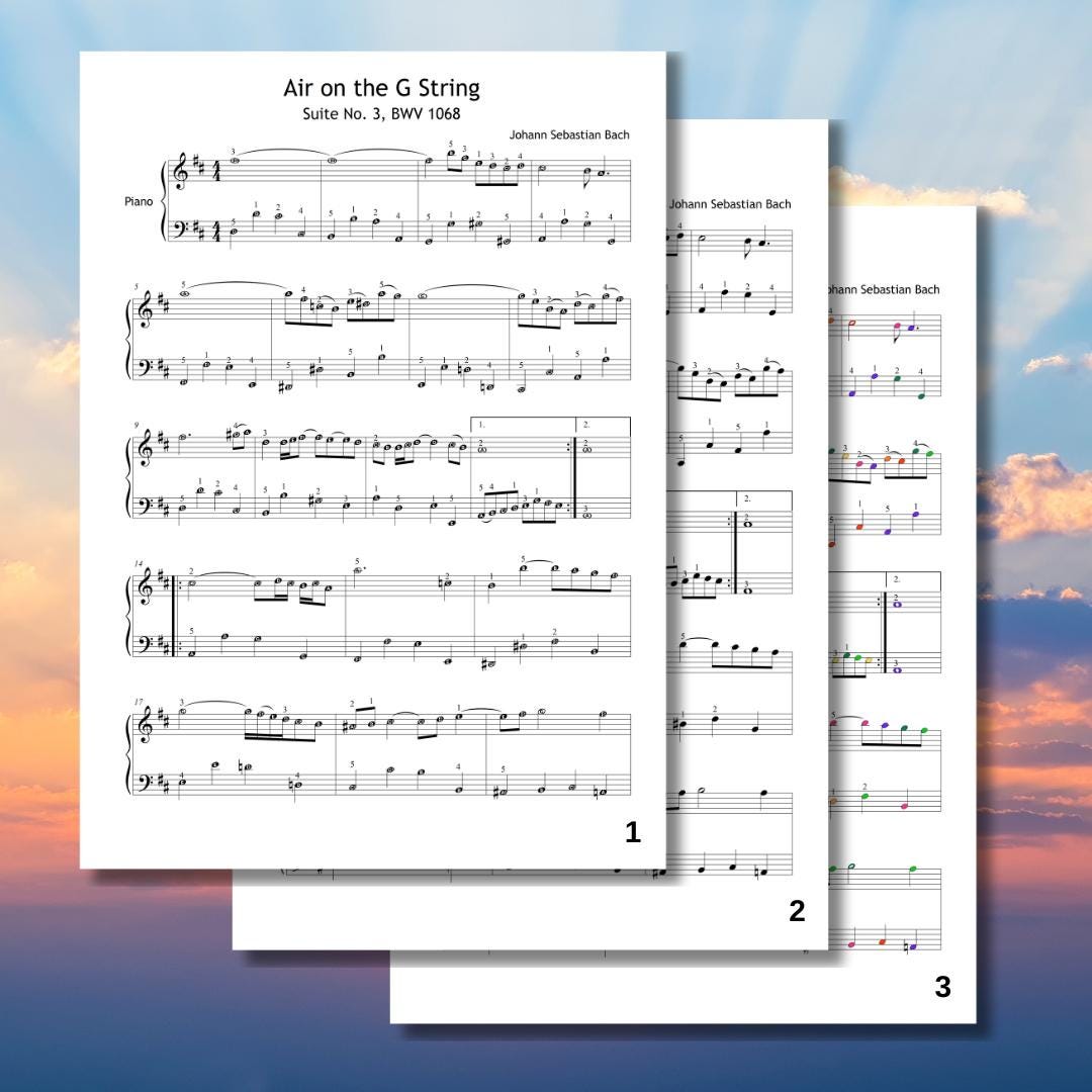 Air on G String – Johann Sebastian Bach | Grade 4 Baroque Piano Sheet PDF with Video Tutorial