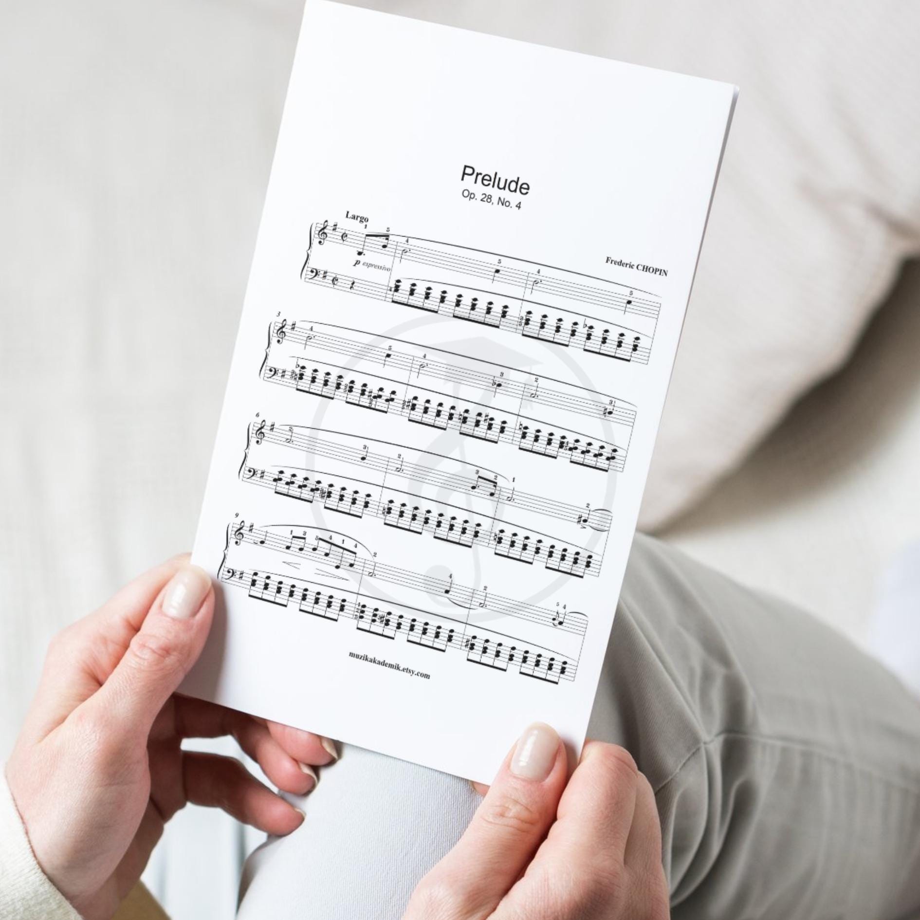Chopin - Prelude Op. 28 No. 4 - Grade 6 - Advanced Piano Sheet Music with Fingerings - Romantic Classical