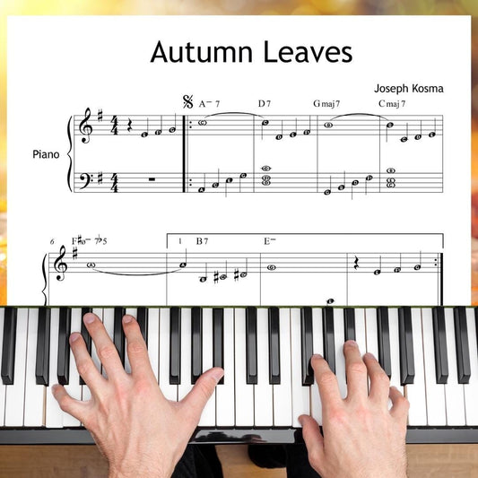 Autumn Leaves Piano Sheet – Grade 2–3 Jazz Solo PDF with Expressive Melody
