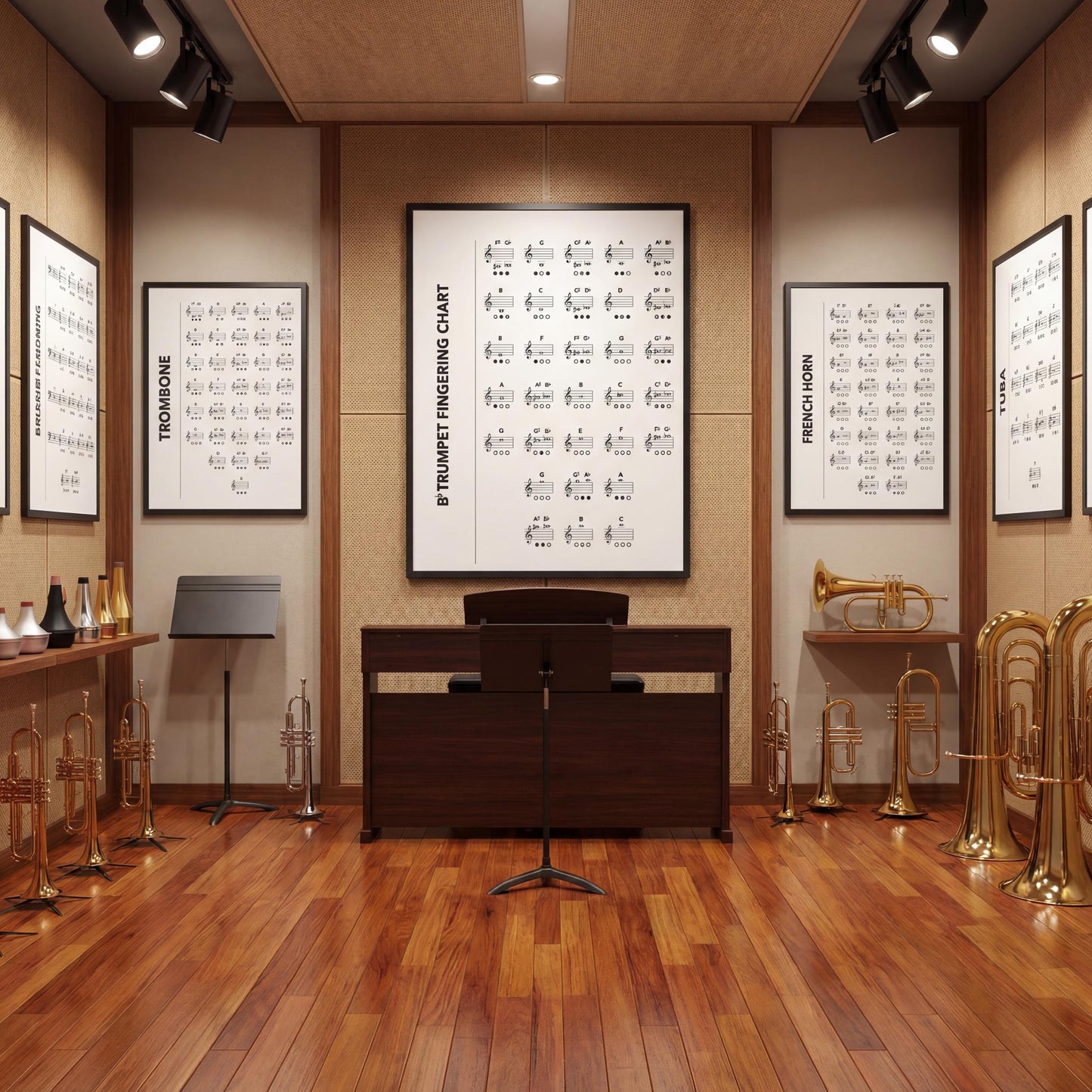 Trumpet Fingering Chart - Printable Brass Music Poster | Digital Download Guide