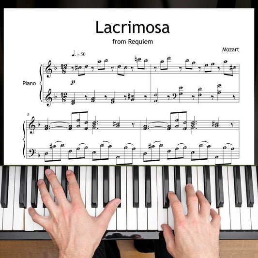 Lacrimosa by Mozart - Grade 6 Piano Music PDF Download with Video Tutorial