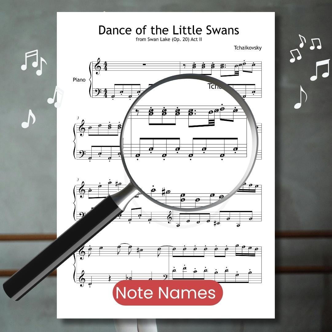 Dance of the Little Swans - Grade 2 Piano Sheet Music PDF | Simplified Classical Ballet