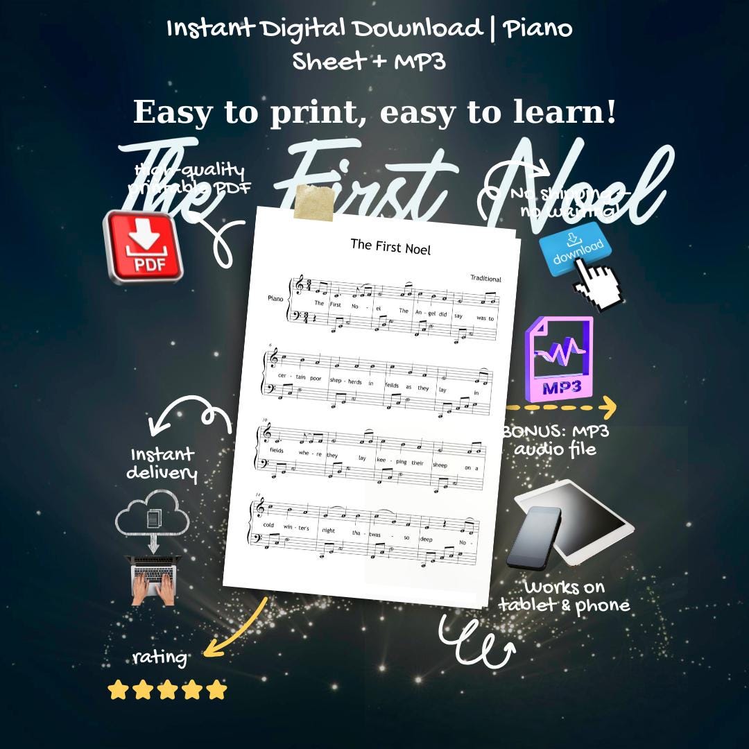 The First Noel | Easy Christmas Carol Sheet PDF Video Lesson