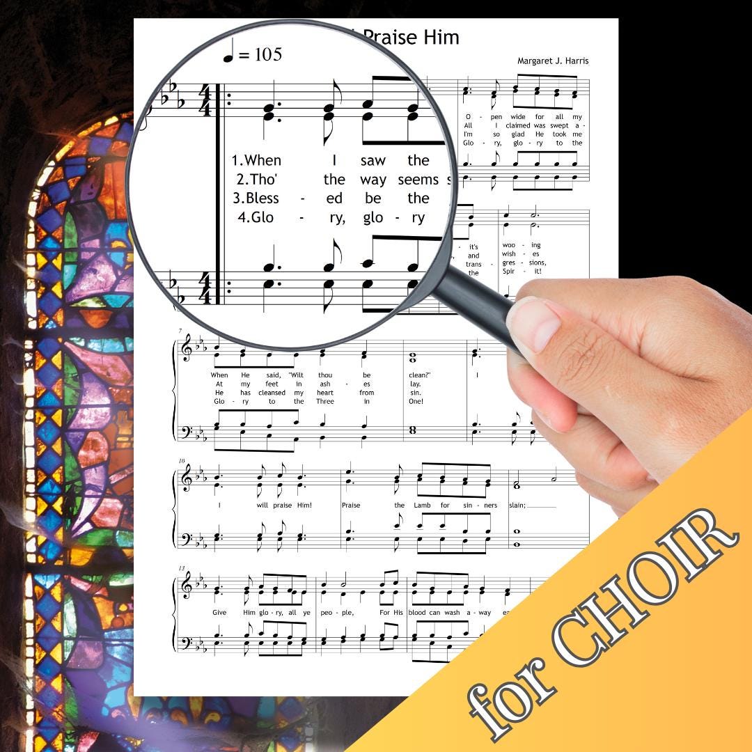 I Will Praise Him by Margaret J. Harris - downloadable and simplified piano sheet music PDF comes with a color-enhanced tutorial video. Perfect for homeschoolers and self-paced learners who need extra support.