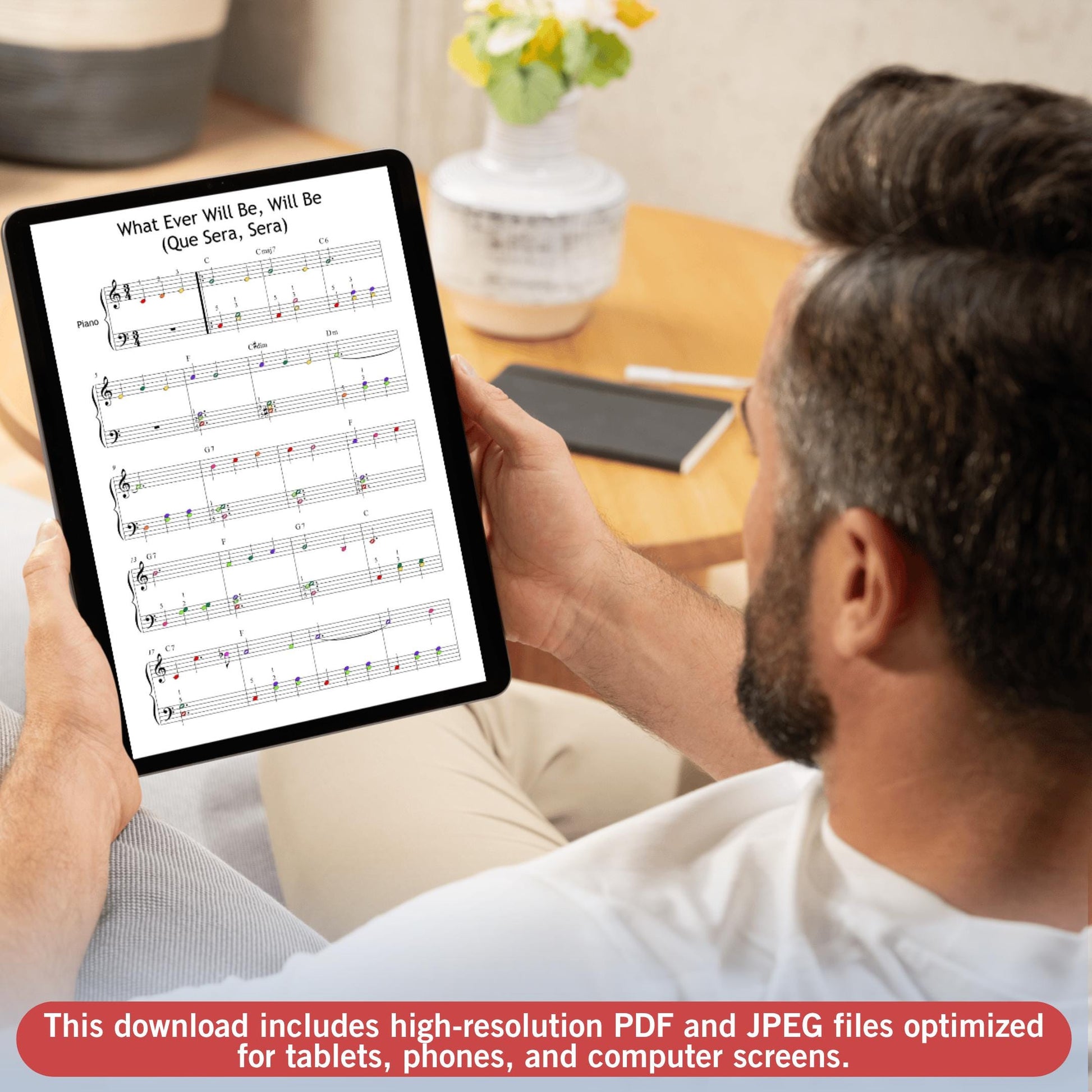 Piano sheet music for “Whatever Will Be, Will Be” – Grade 2 easy version. Digital PDF download with clean layout, ideal for beginner pianists and lovers of classic Hollywood songs.