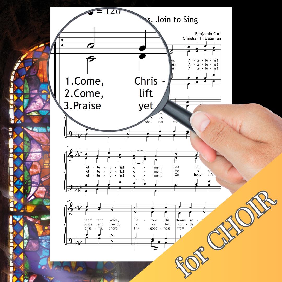 Come Christians Join to Sing - Christian Henry Bateman | SATB Worship Piano PDF, Note Name Version, Video Tutorial