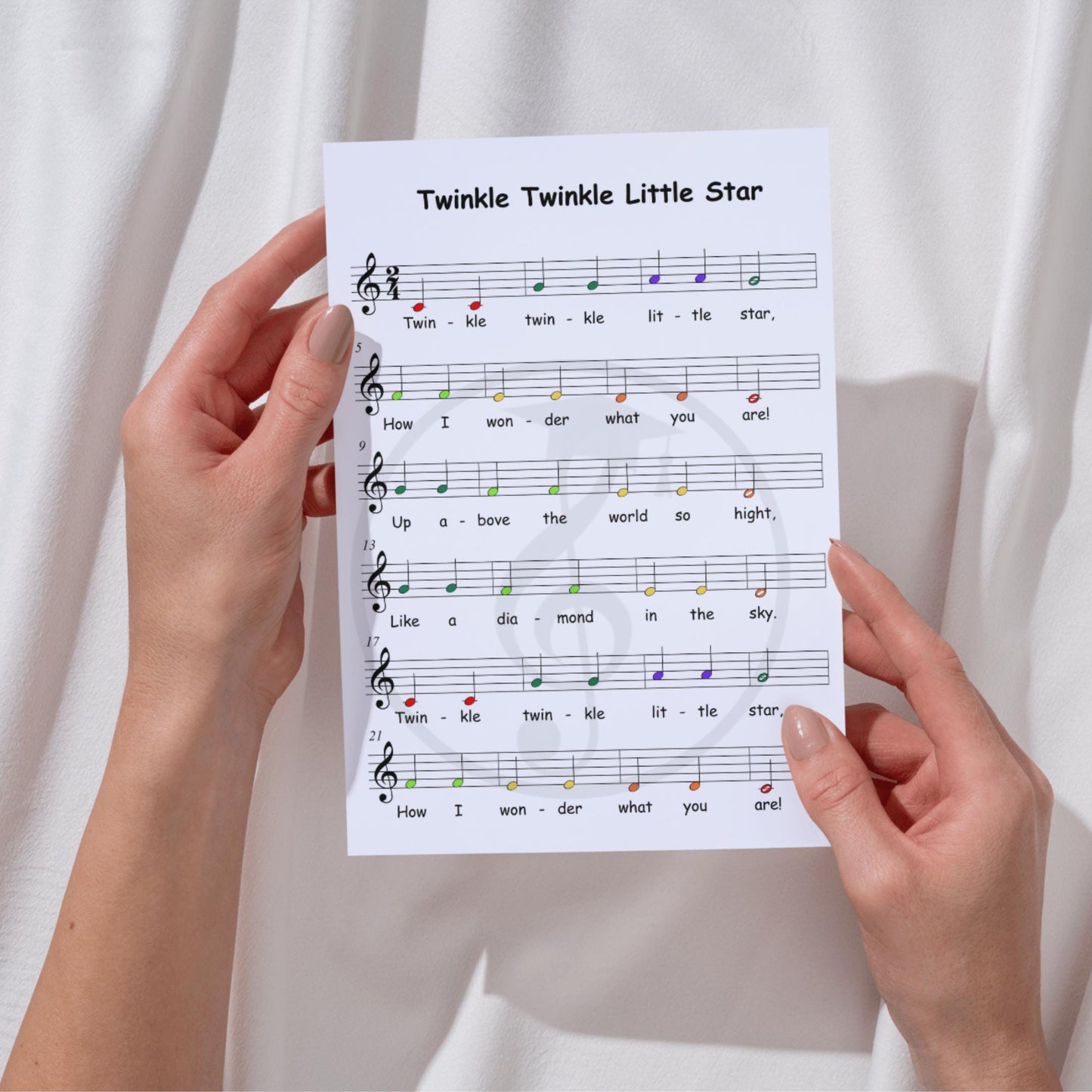 Twinkle Twinkle Little Star - Grade 0 - Easy Piano Sheet for Beginners | Colorful Notes + Finger Numbers | Educational Piano Resource