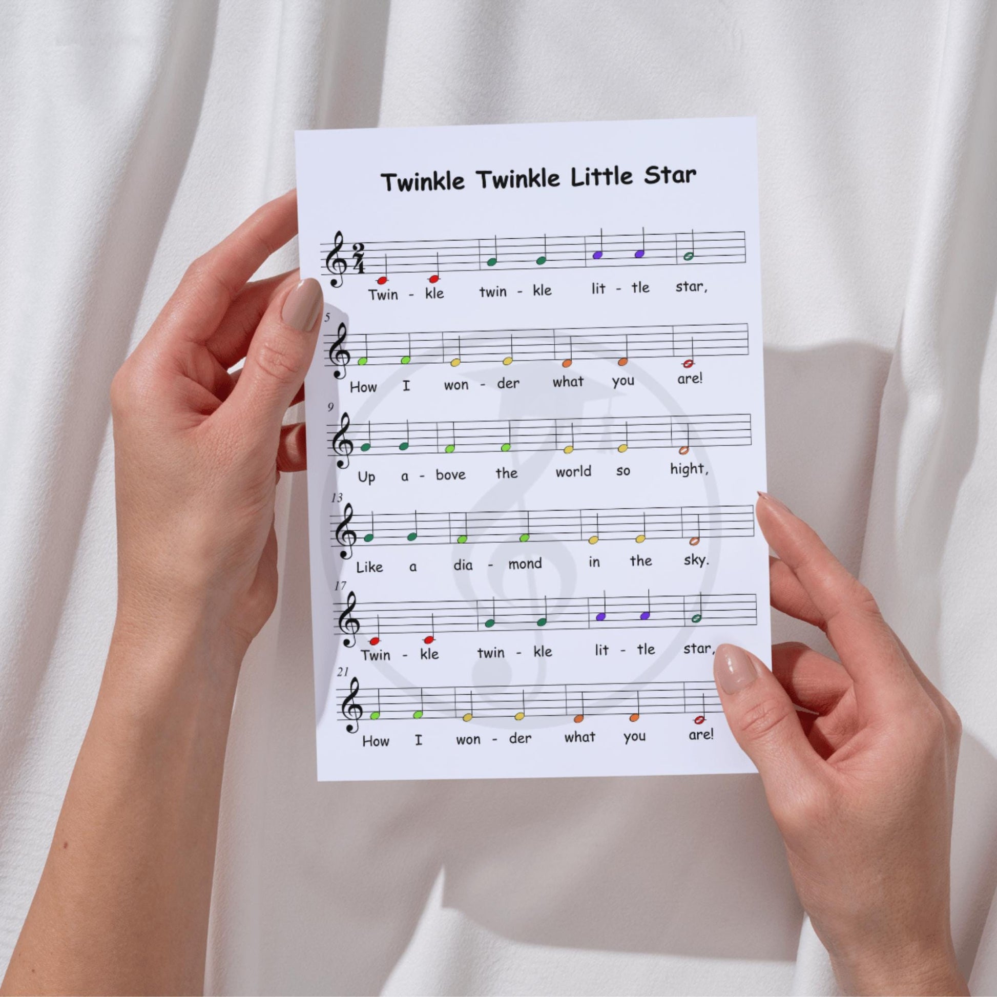 Twinkle Twinkle Little Star - Grade 0 - Easy Piano Sheet for Beginners | Colorful Notes + Finger Numbers | Educational Piano Resource