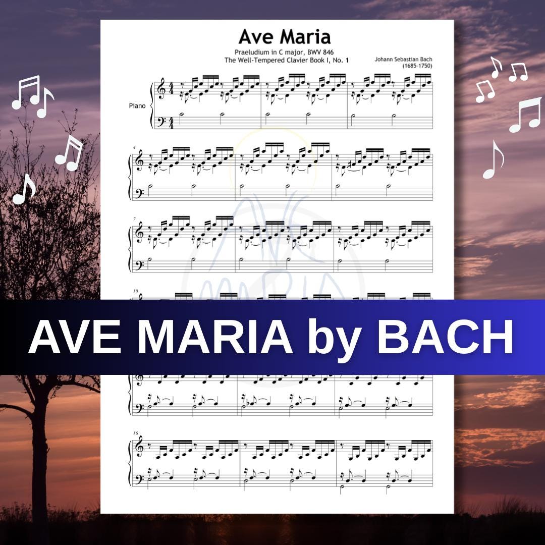 Ave Maria – Johann Sebastian Bach | Grade 4 Baroque Piano Sheet PDF Prelude BWV 846