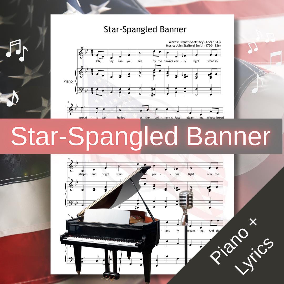 Star-Spangled Banner - 8-in-1 Digital Sheet Music Bundle | Piano, Voice & Instruments PDF | National Anthem USA | independence song