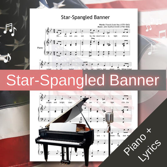 Star-Spangled Banner - 8-in-1 Digital Sheet Music Bundle | Piano, Voice & Instruments PDF | National Anthem USA | independence song