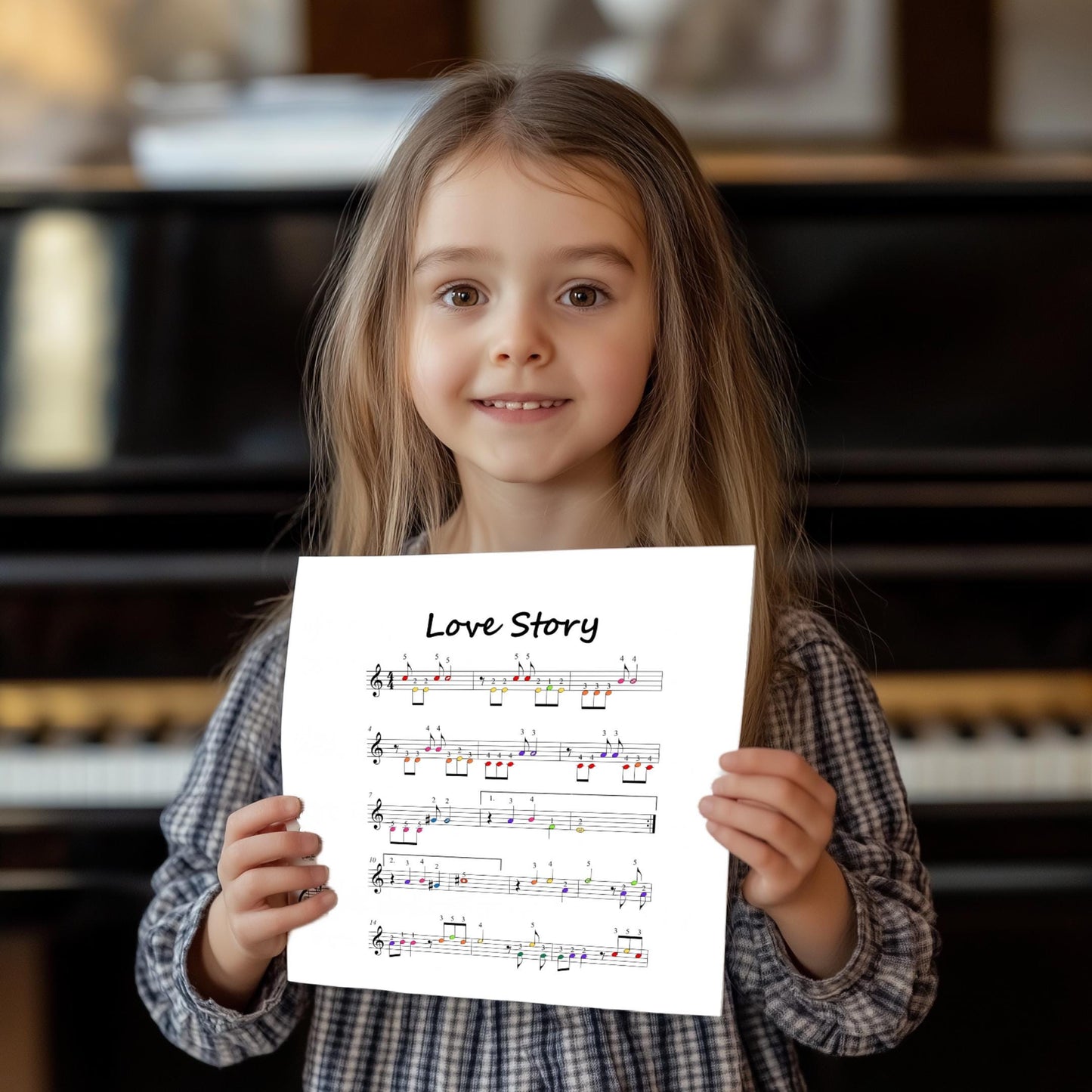 Love Story | Grade 0 Beginner Piano Sheet Music PDF Download with Color Coded Notes and Video Tutorial
