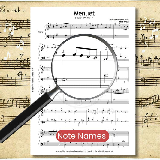 Bach Minuet in G Major - Grade 4 Piano Sheet PDF | Based on Original Manuscript