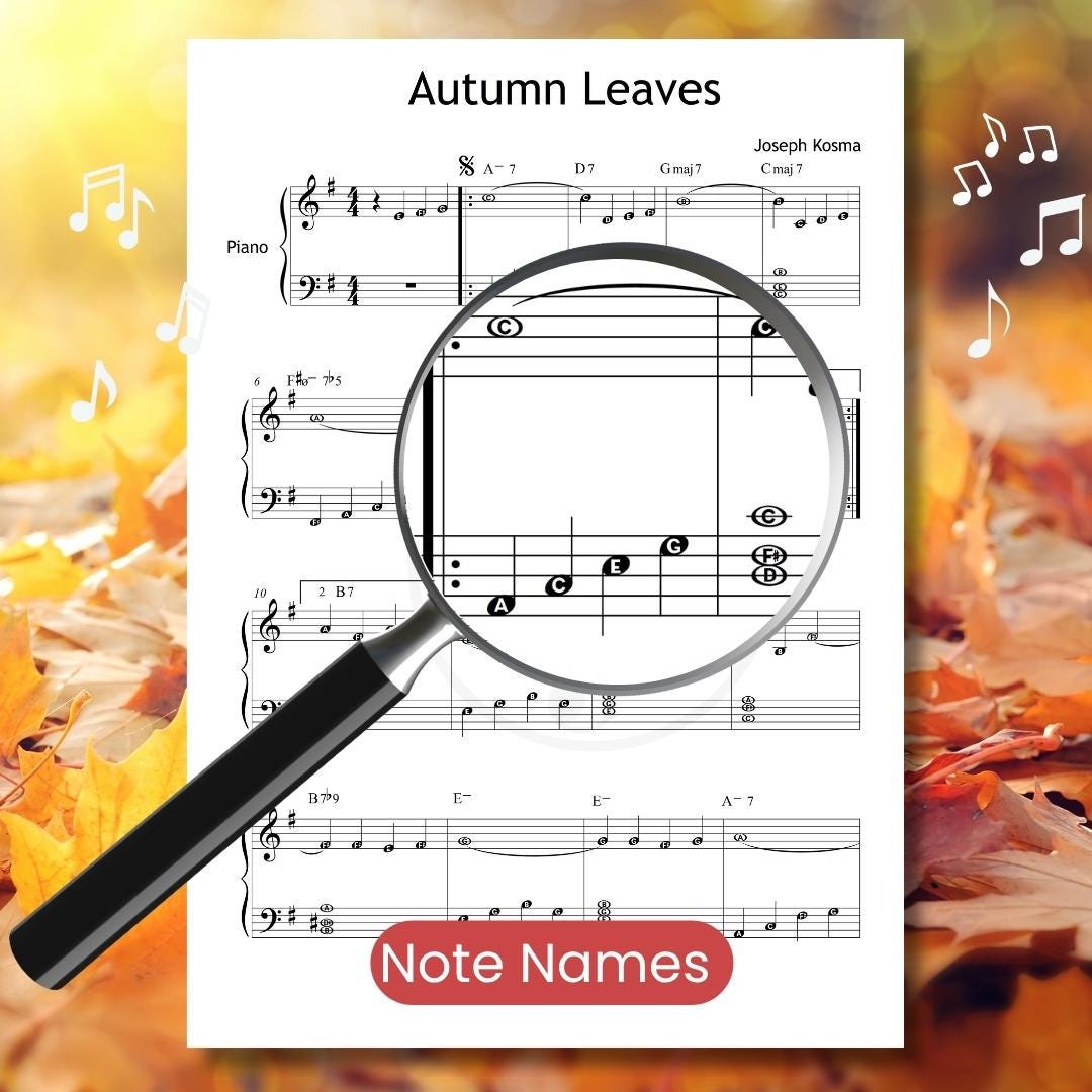 Autumn Leaves Piano Sheet - Grade 2-3 Intermediate Piano Music | Jazz Solo PDF & Video