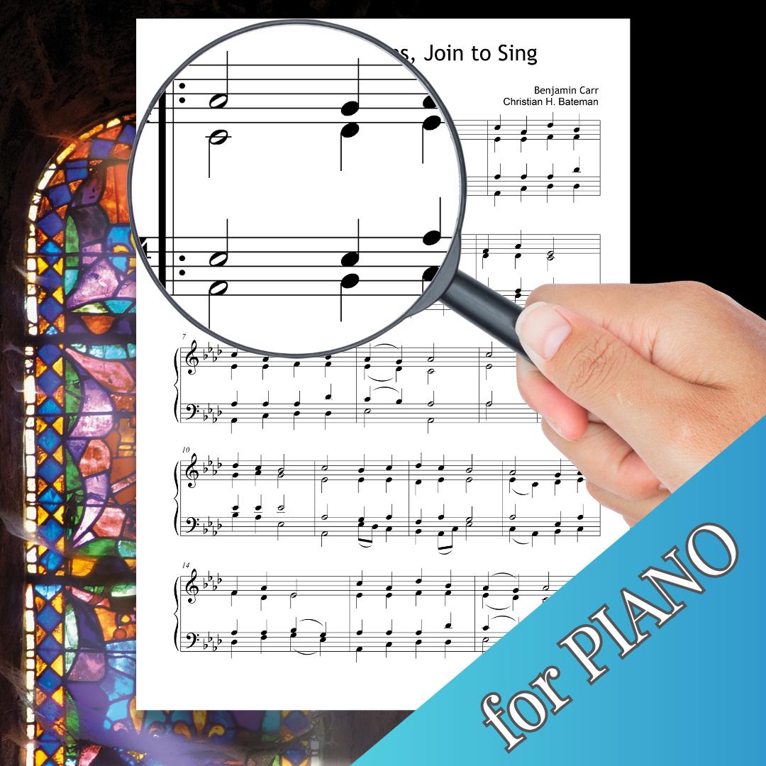 Come Christians Join to Sing - Christian Henry Bateman | SATB Worship Piano PDF, Note Name Version, Video Tutorial