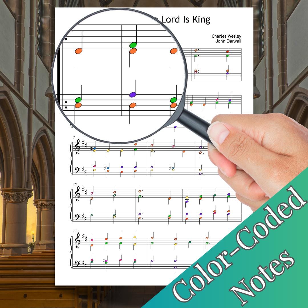 Rejoice The Lord Is King | Color Coded Notes & Printable Hymn PDF