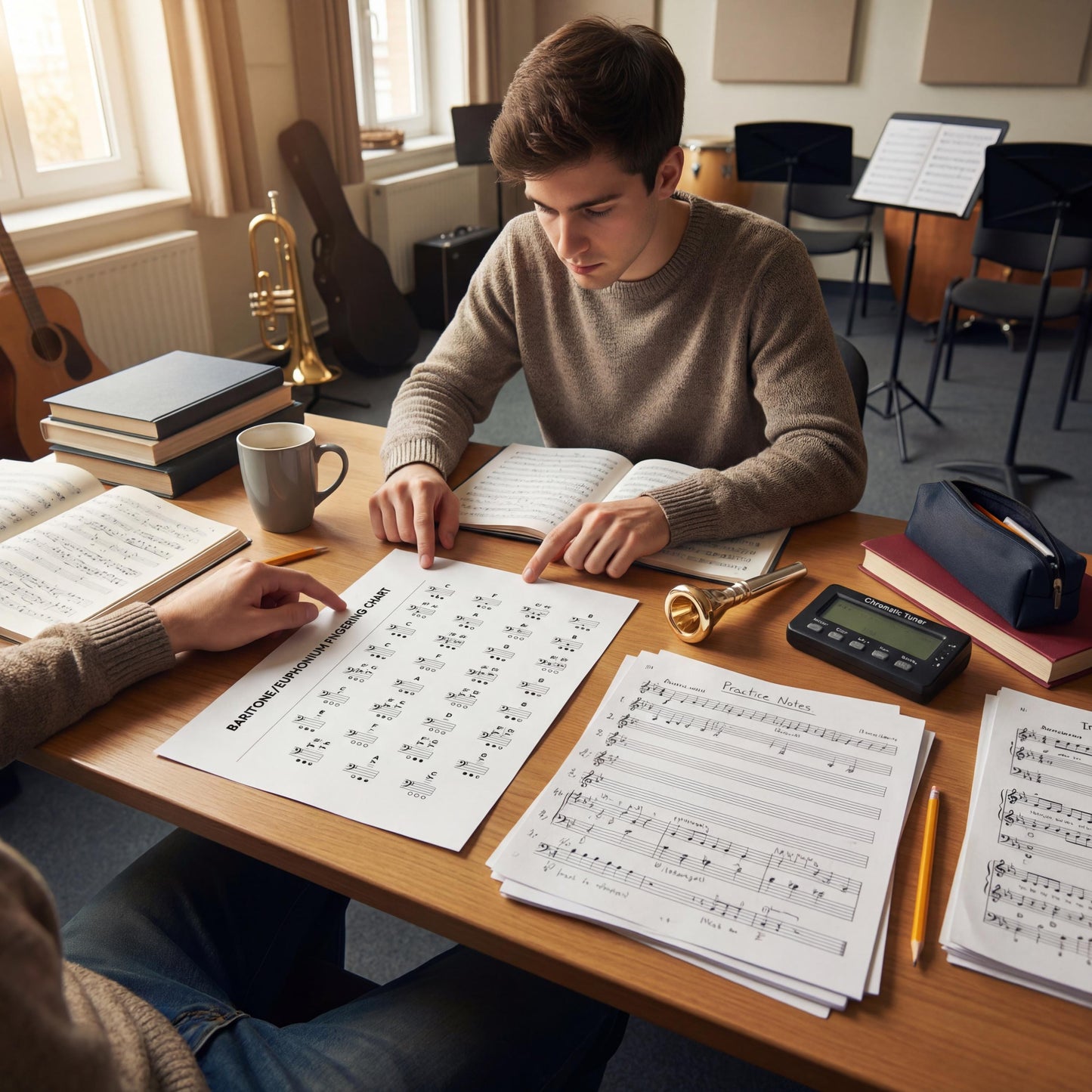 Euphonium Fingering Chart - Printable Brass Music Poster | Band Practice Aid Digital Download