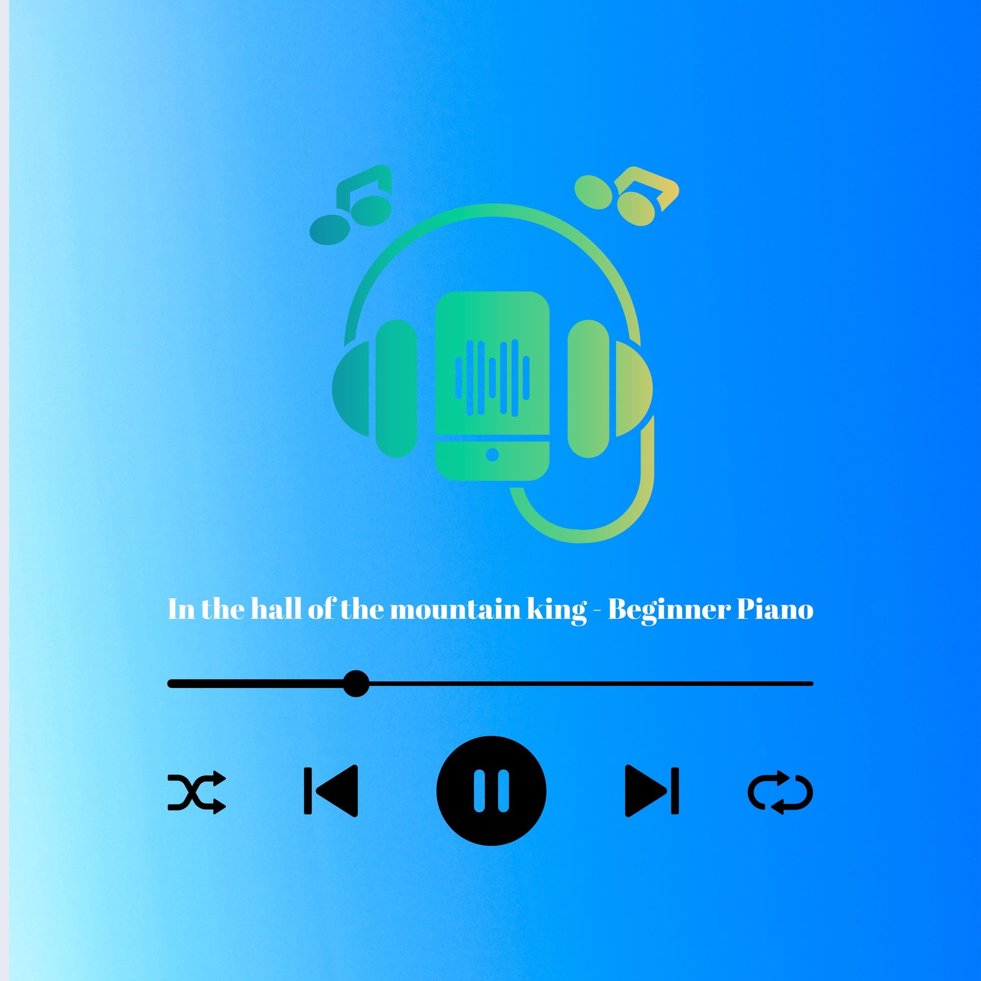 In the Hall of the Mountain King – Very Easy Piano Sheet Music (Digital Download with Finger Numbers)