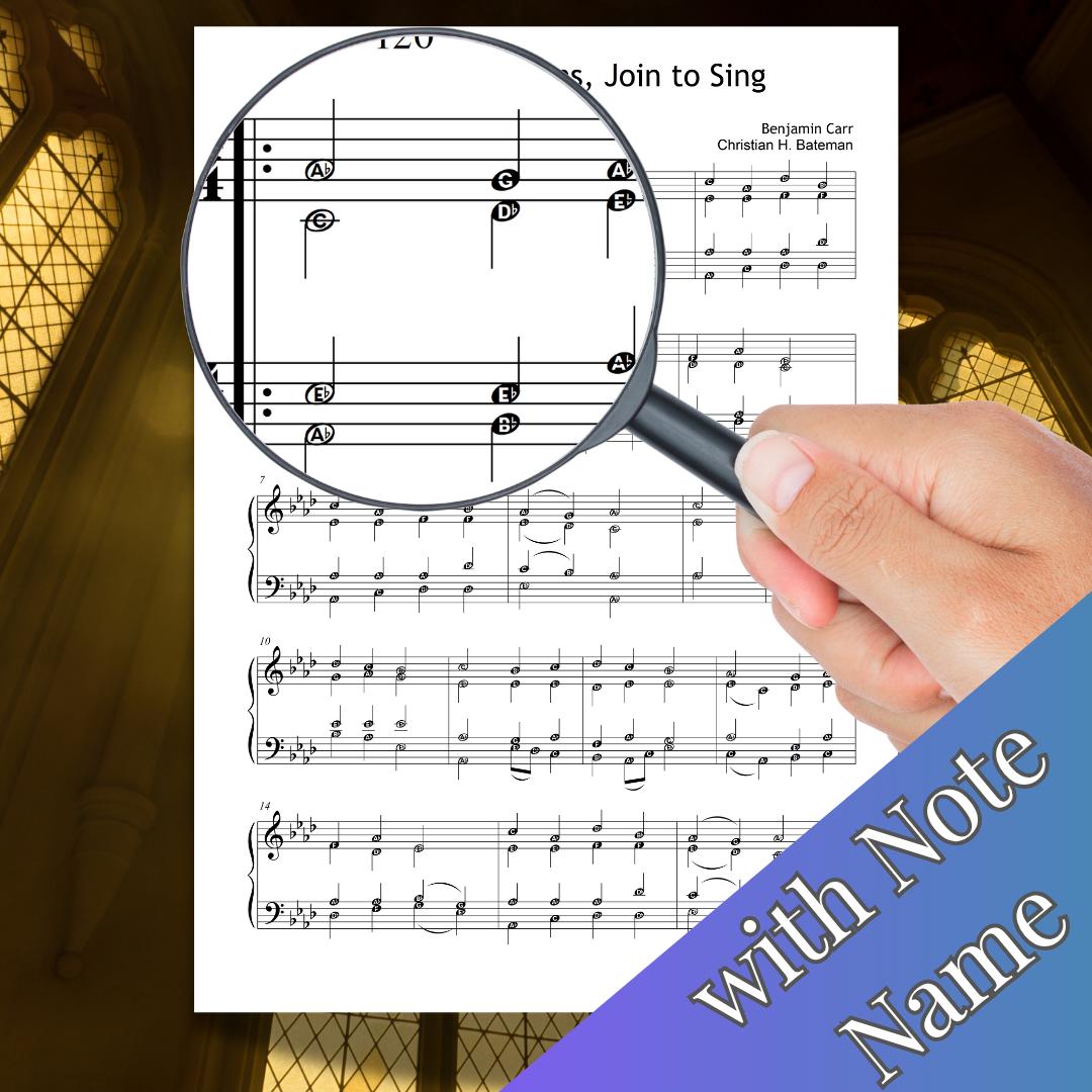 Come Christians Join to Sing - Christian Henry Bateman | SATB Worship Piano PDF, Note Name Version, Video Tutorial