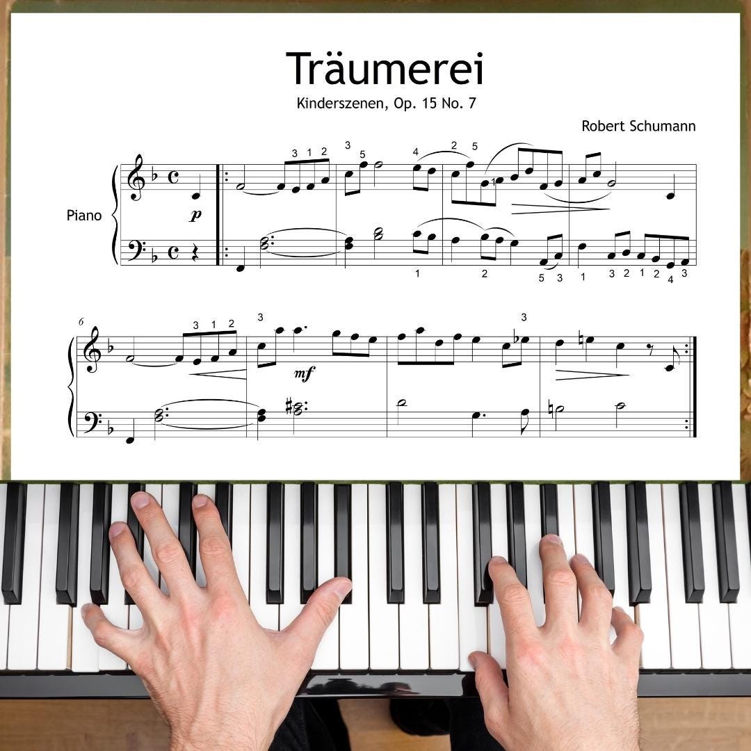 Traumerei Op. 15 No. 7 - Robert Schumann | Grade 3-4 Easy Piano PDF Printable