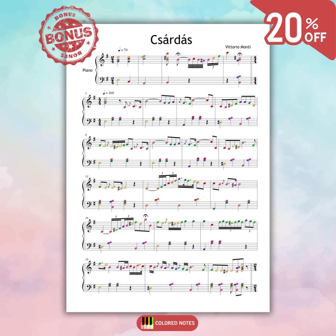 Csardas by Vittorio Monti | Grade 6 - Advanced Monti Piano Score Printable PDF & Video
