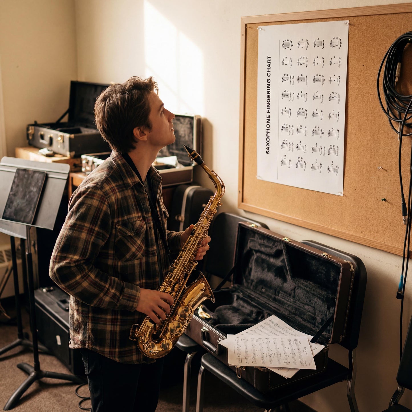 Saxophone Fingering Chart – Alto Tenor Baritone Soprano | Printable Digital Poster