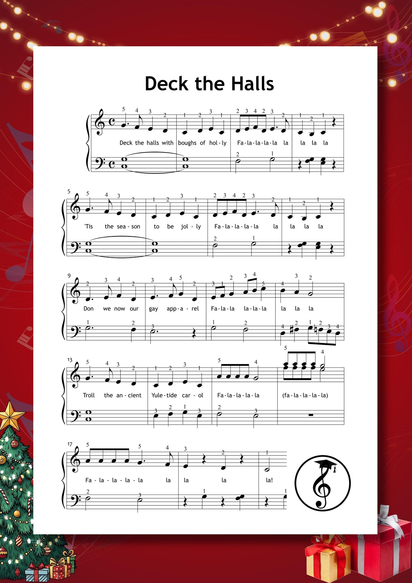 Christmas Easy Piano Album PDF – 30 songs for beginners including Jingle Bells, Silver Bells, Joy to the World, The First Noel, O Holy Night, and When the Saints Go Marching In. Also features O Come All Ye Faithful, Deck the Halls, Feliz Navidad, Silent Night, White Christmas, Hallelujah, O Christmas Tree, Carol of the Bells, and We Wish You a Merry Christmas. Perfect piano gift for Christmas music lovers.
